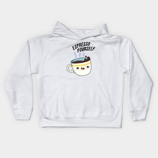 Espresso Yourself Cute Coffee Pun Kids Hoodie